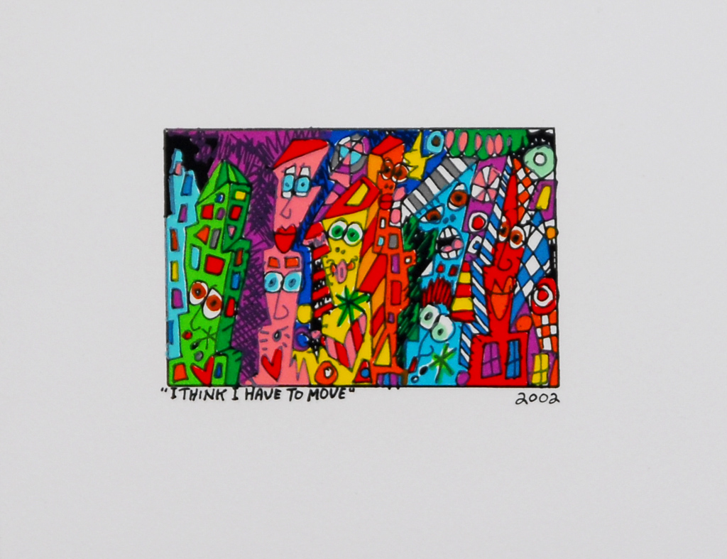 James Rizzi   I Think I Have To Move   Farblithografie   2D betitelt