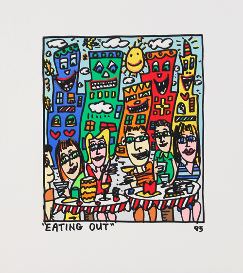 James Rizzi   Eating Out   Farblithografie  2D