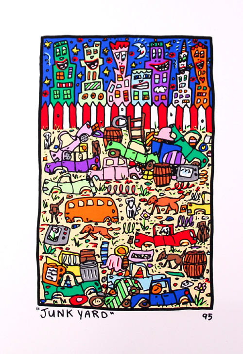 James Rizzi   Junk Yard   Farblithografie   2D